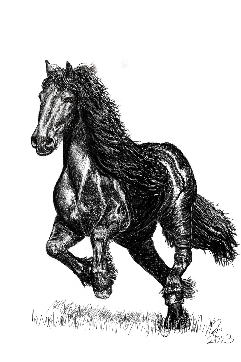 Das Pferd Kohle aus "Die Krieger von Onsgart"